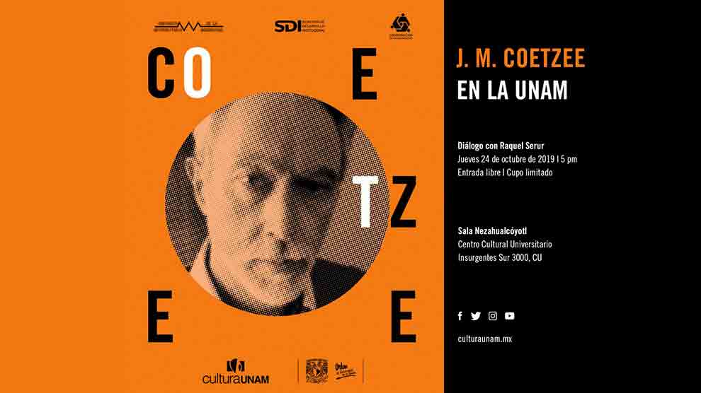 J. M. Coetzee, Premio Nobel de Literatura, se presentará en la UNAM