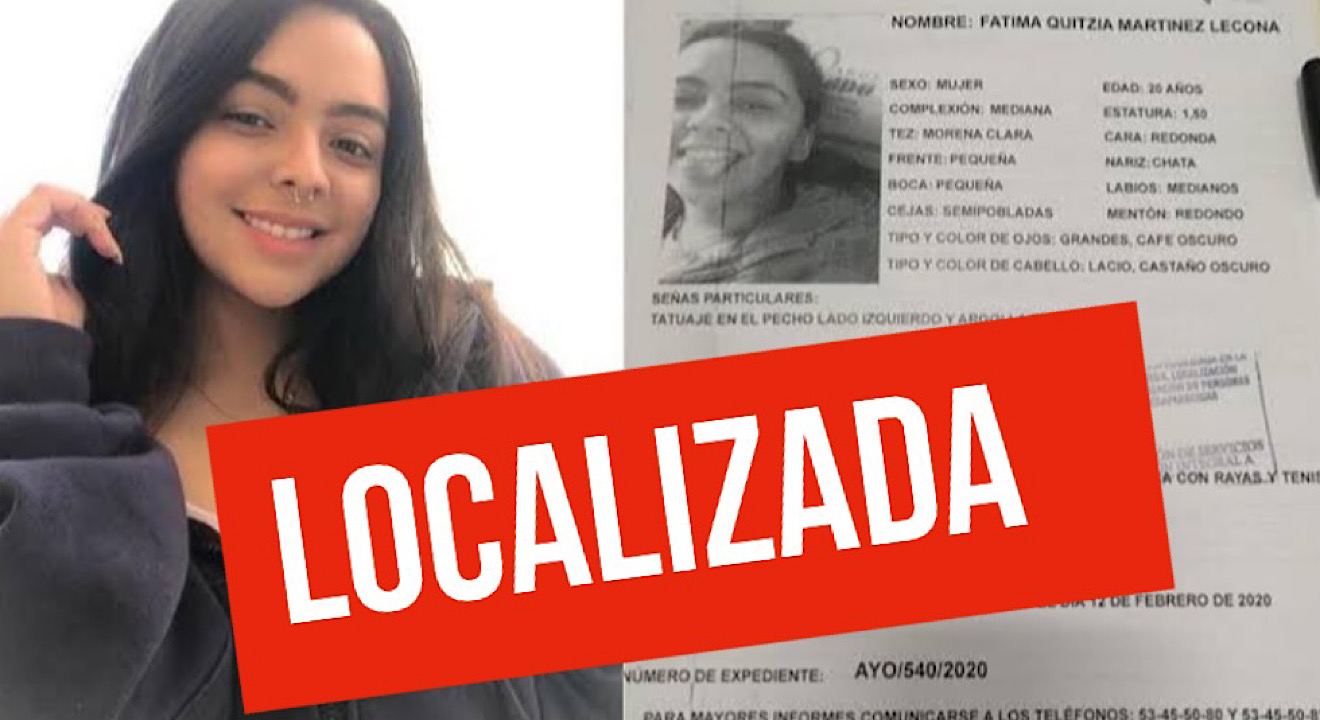 Fátima Martínez, estudiante de la Facultad de Derecho, fue localizada