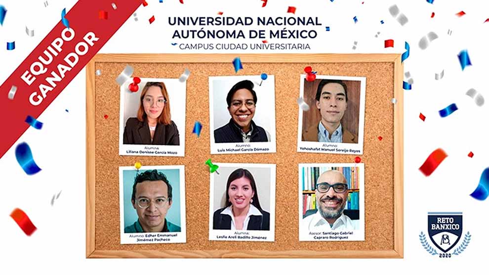 Estudiantes de la UNAM, ganadores del Reto Banxico 2020