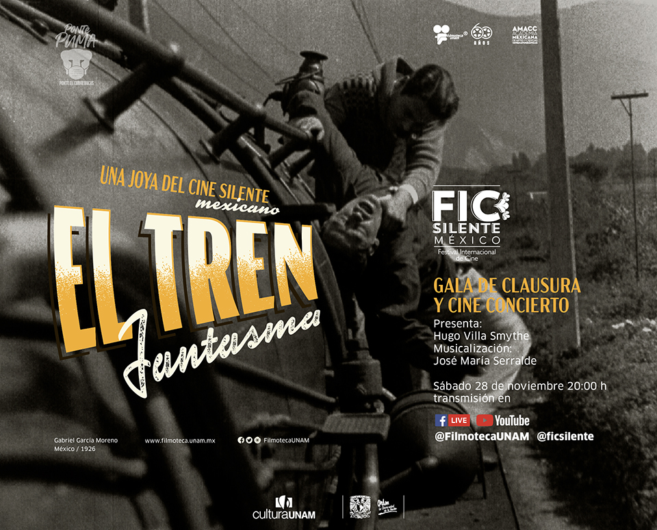 Filmoteca UNAM participará en el 5° Festival Internacional de Cine Silente México con la presentación en línea de Cuadernos de Restauración volumen 2: El tren fantasma y su exhibición en un cine concierto