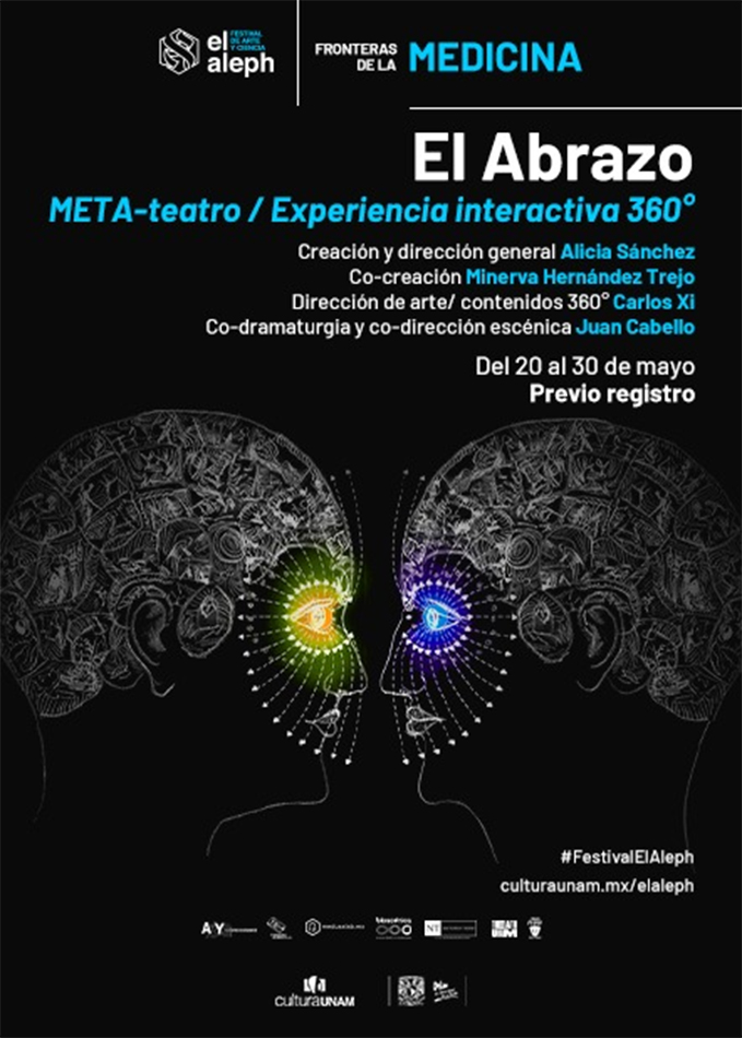 El Aleph. Festival de Arte y Ciencia Fronteras de la medicina El Abrazo META-teatro Experiencia interactiva 360°