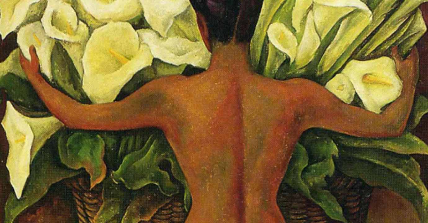 La modelo de Diego Rivera para la pintura Desnudo con alcatraces