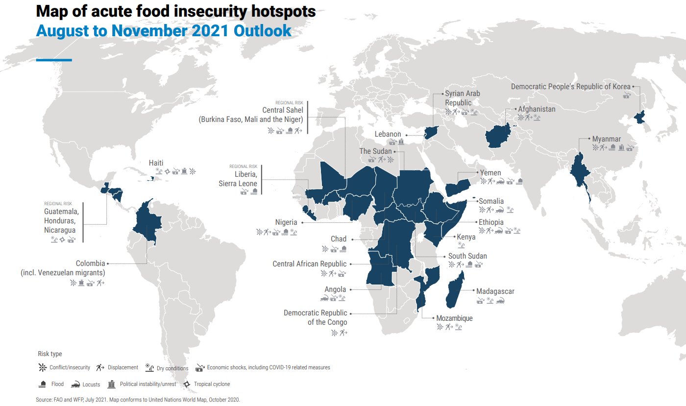 Advierte la ONU que la inseguridad alimentaria extrema está a punto de aumentar en zonas ya críticas