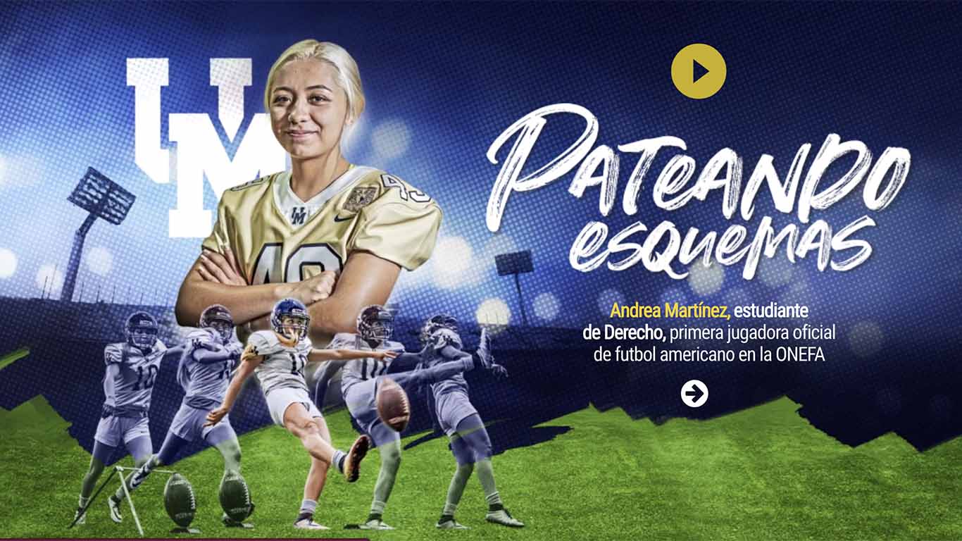 Andrea Martínez, universitaria y primera jugadora oficial en la historia del futbol americano en México