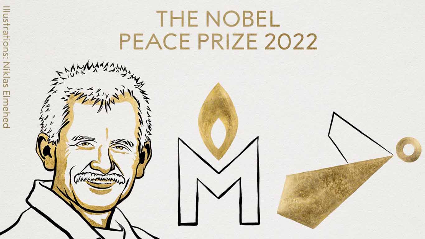 Premio Nobel de la Paz para el activista bielorruso Ales Bialiatski y dos organizaciones de derechos humanos de Rusia y Ucrania