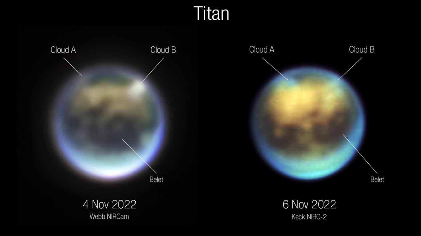 El mejor vistazo a Titán se logró a través del James Webb