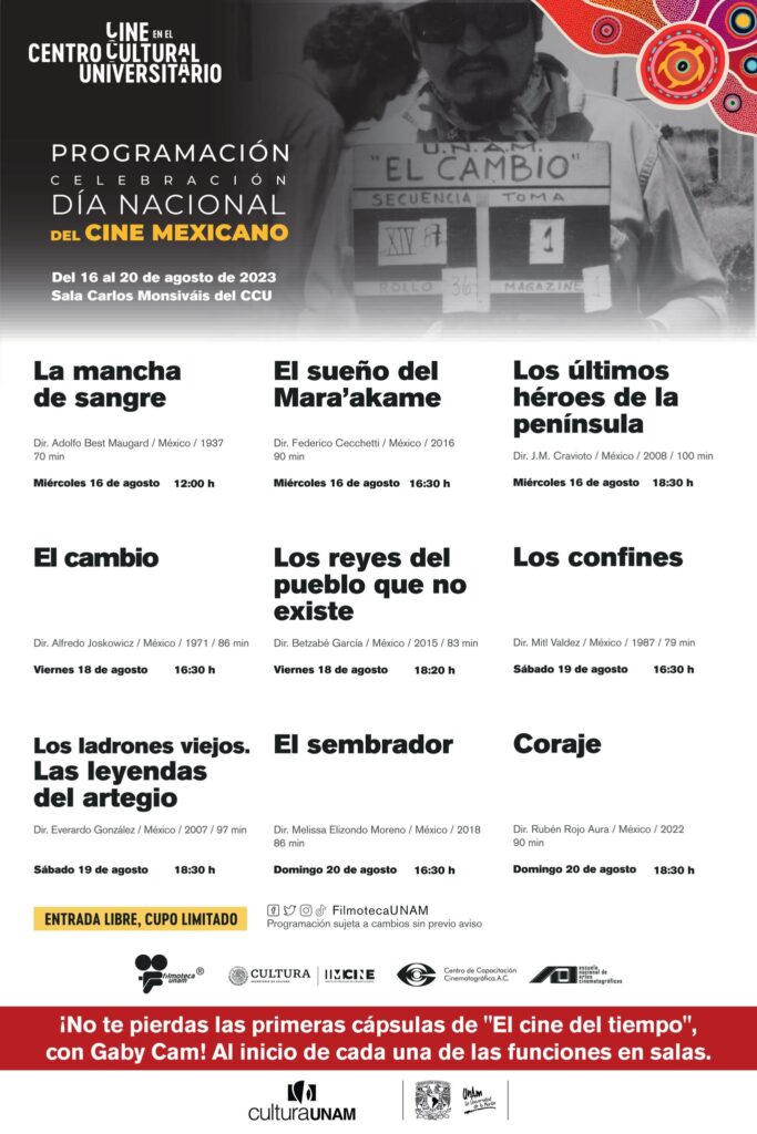 Programa del Dìa nacional del Cine mexicano en la Filmoteca UNAM